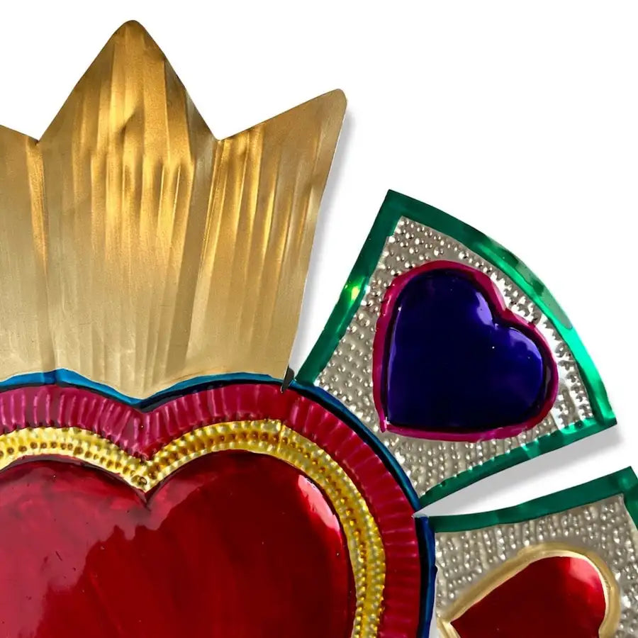XL Mexican Milagro Tin Heart - 2