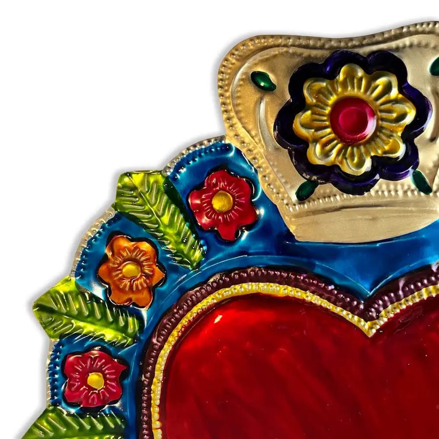 XL Mexican Milagro Tin Heart - 1