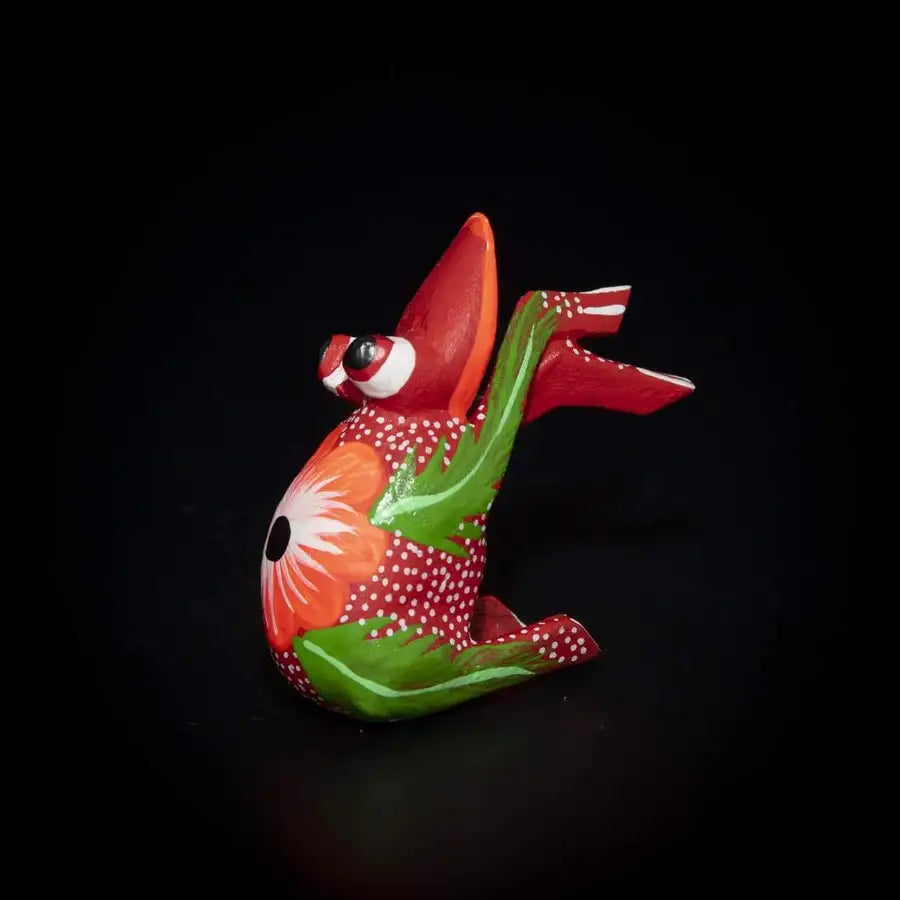 Hand Painted Frog Wooden Figurine Alebrije - 3