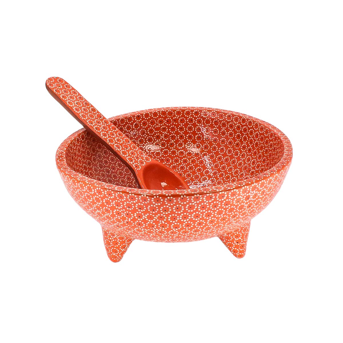 Large Capula Clay Molcajete Bowl and Matching Spoon - 2