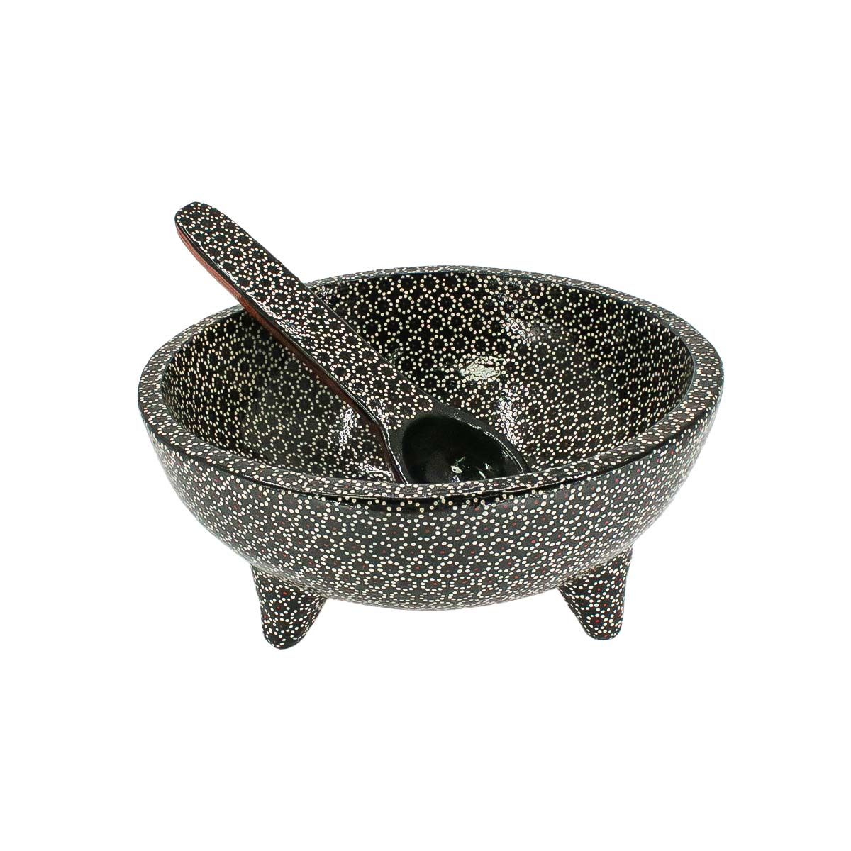 Large Capula Clay Molcajete Bowl and Matching Spoon - 3