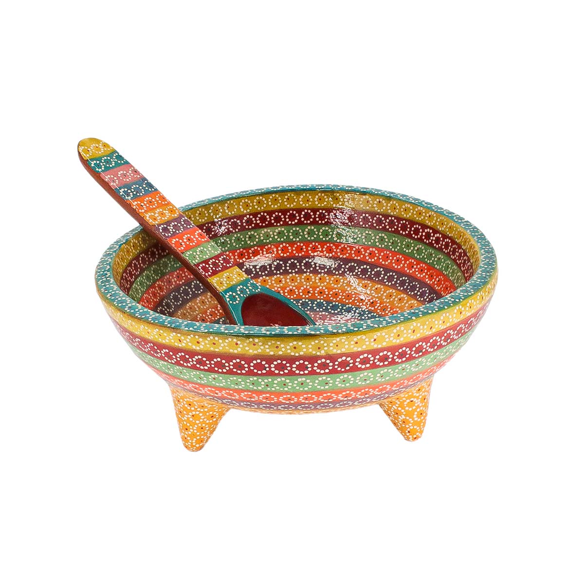 Large Capula Clay Molcajete Bowl and Matching Spoon - 4