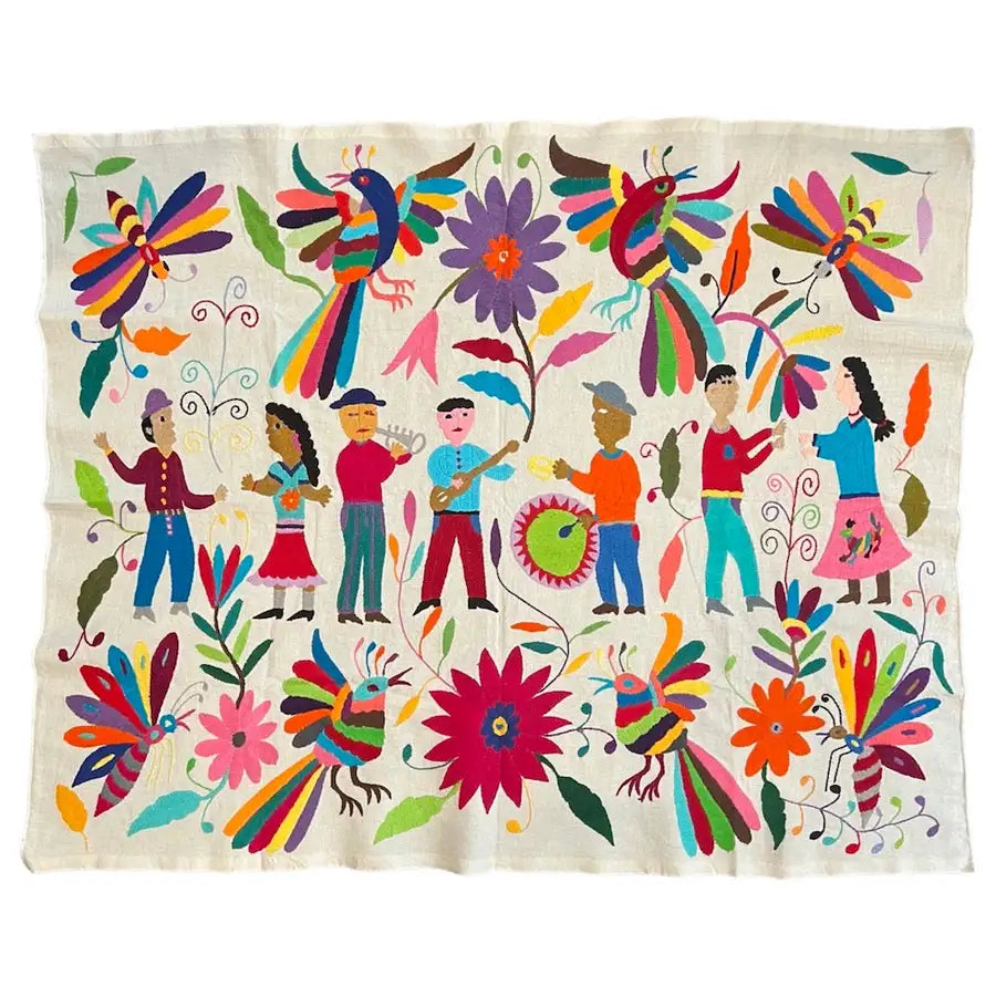 El Baile Otomí Hand-Embroidered Tapestry - 1