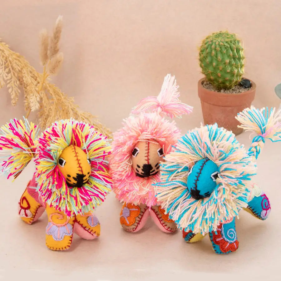 Lion Hand-Embroidered Stuffed Animal - 3