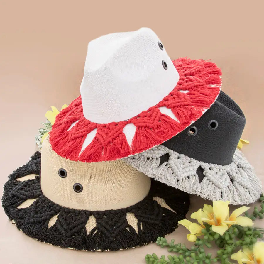 Macrame Detail Hat - 3