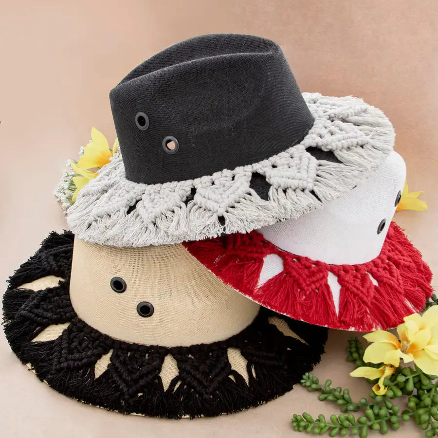 Macrame Detail Hat - 13