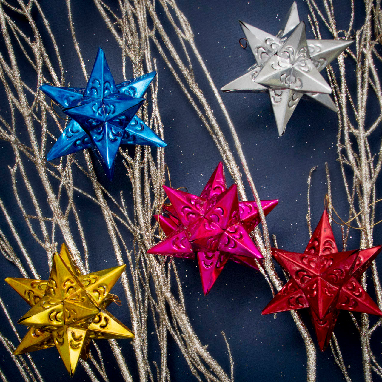 12-Point Tin Art Star Ornament