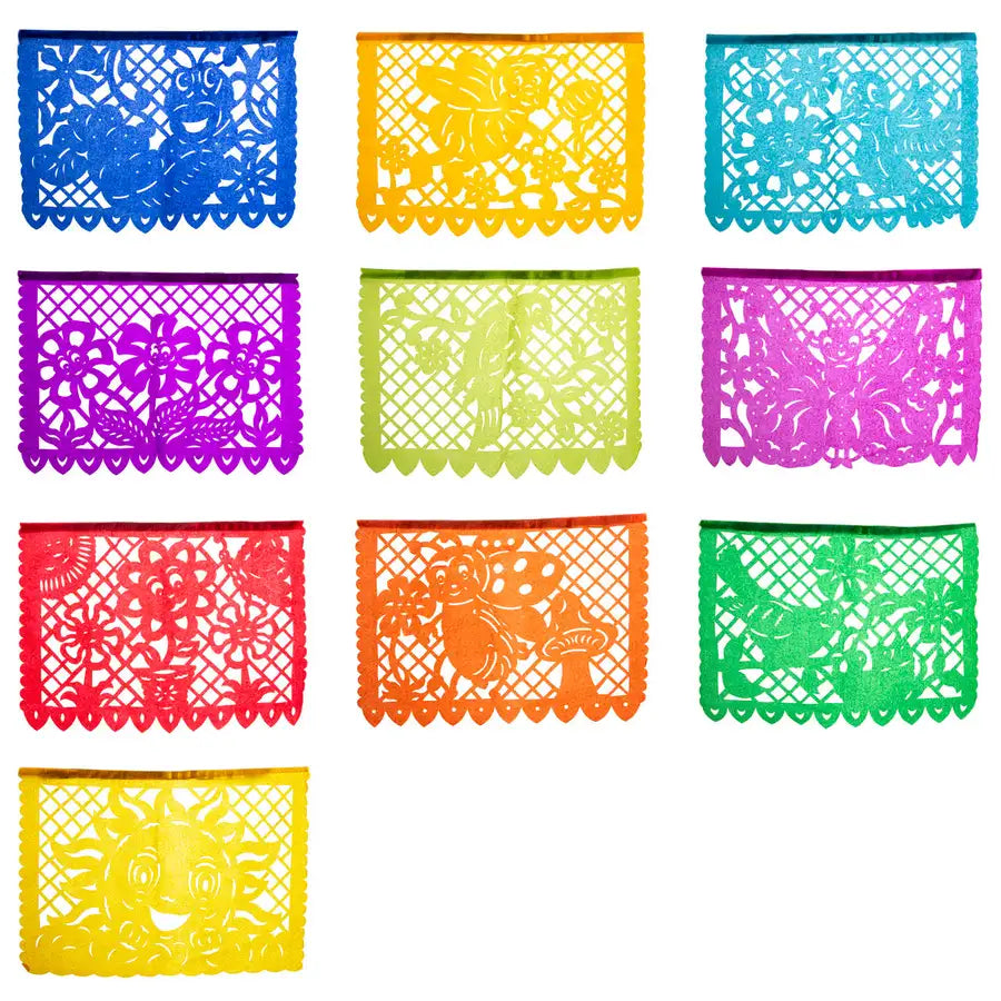Papel Picado Traditional Banner (10 pieces)