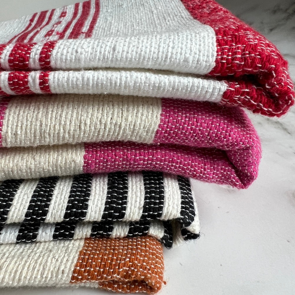 Pedal Loom Frayed Ends Tea Towel