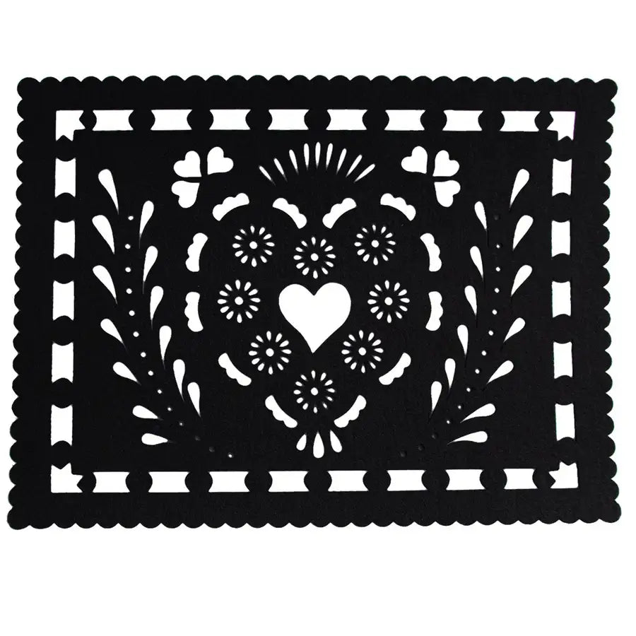 Felt "Papel Picado" Black Placemats - 5