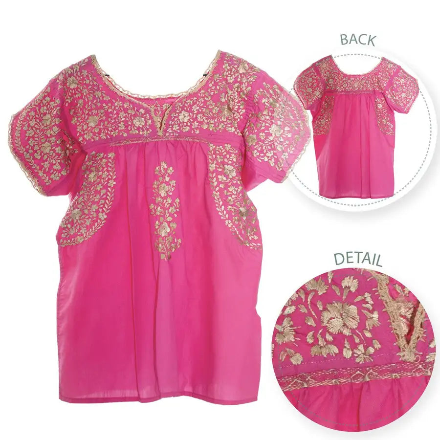 Sophia Hand-Embroidered Short Sleeve Blouse - 6