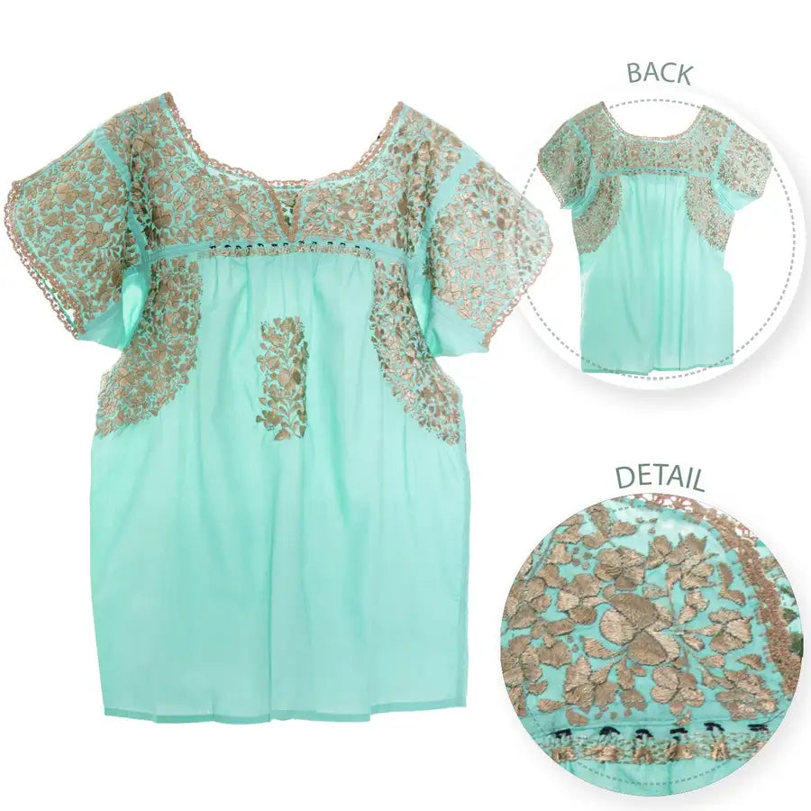 Sophia Hand-Embroidered Short Sleeve Blouse - 7