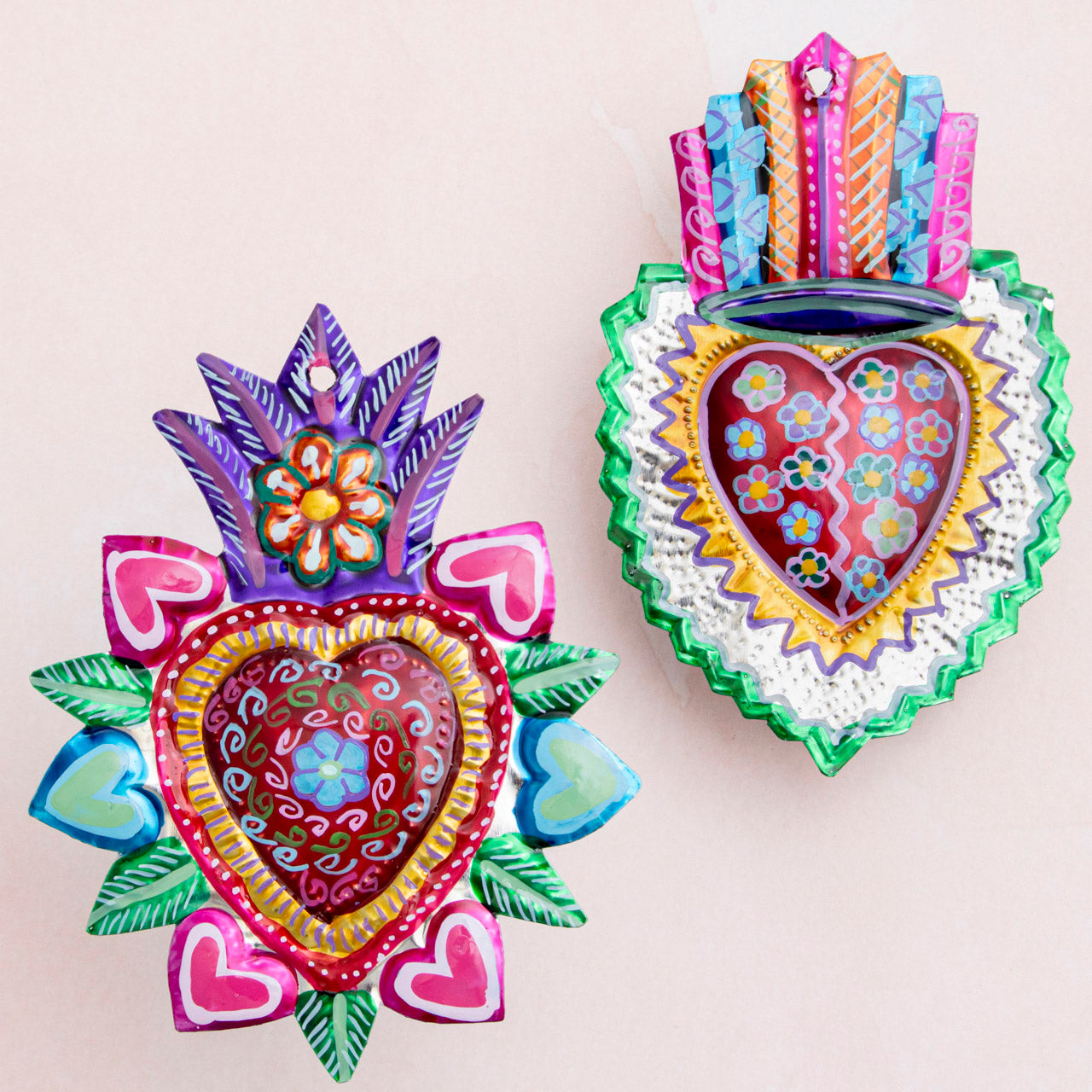Extra Detailed Medium Mexican Milagro Tin Hearts