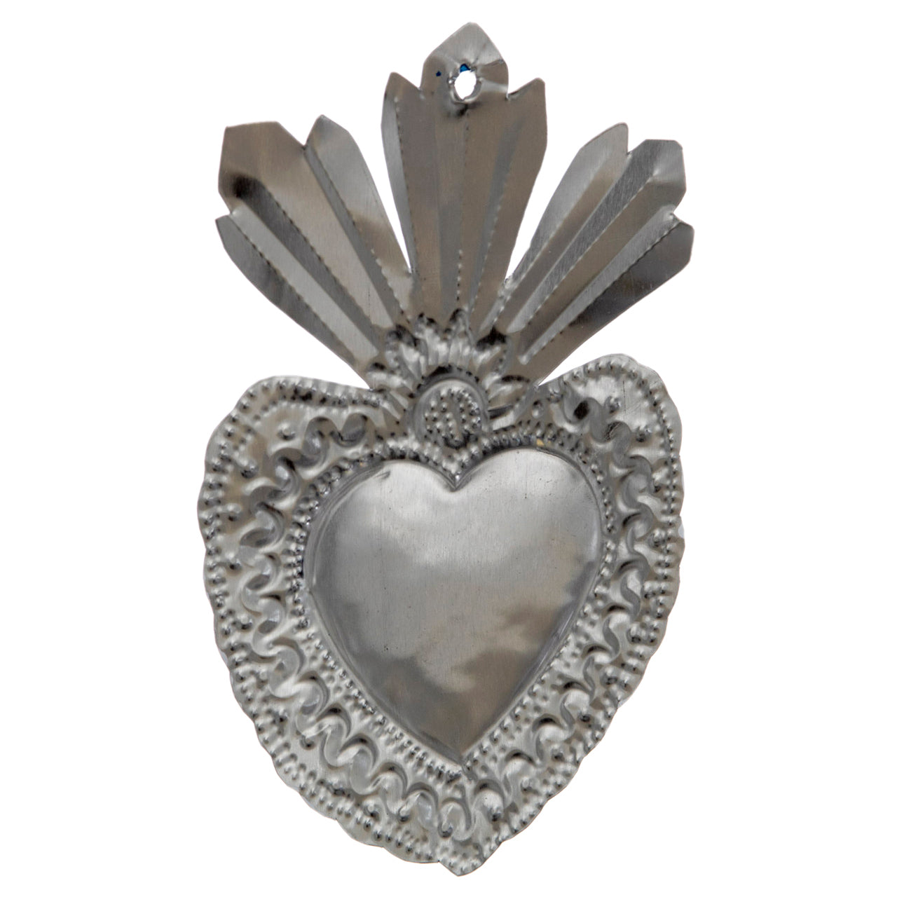 "Talavera" Mexican Milagro Tin Heart