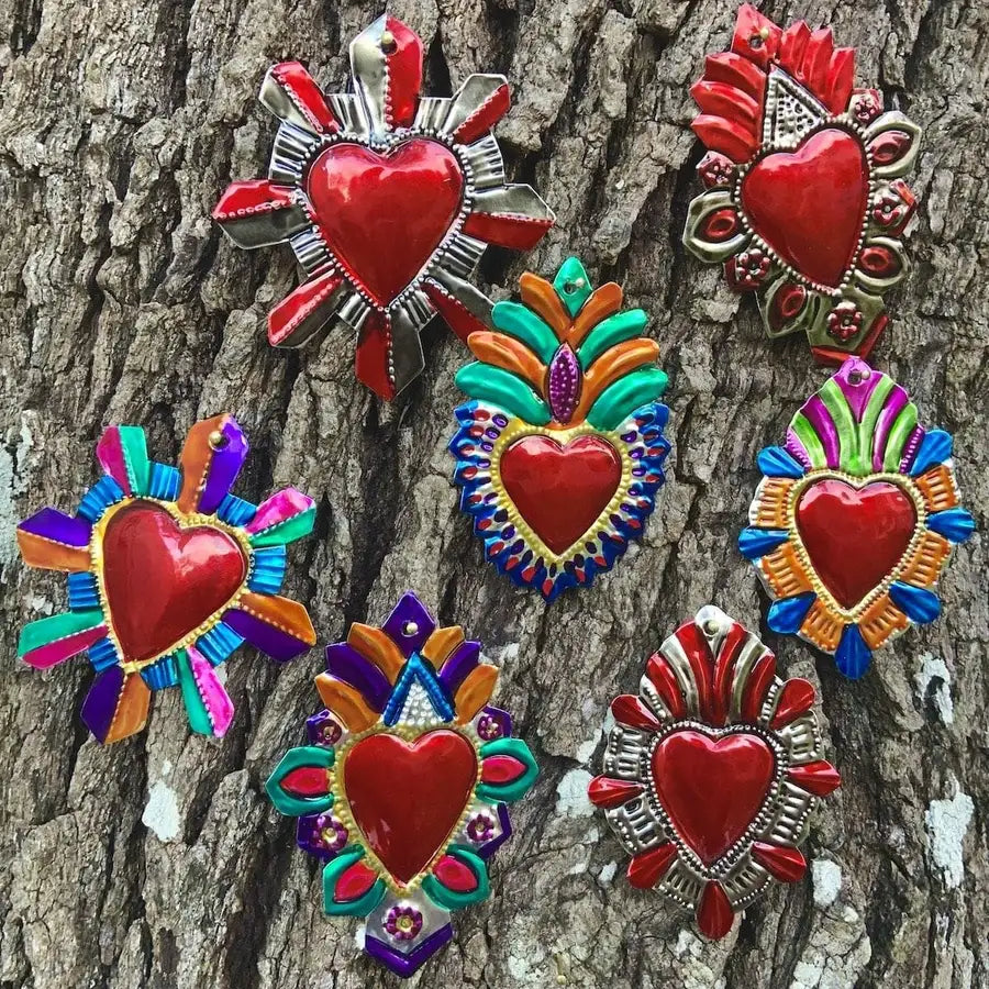 Small Mexican Milagros Tin Hearts