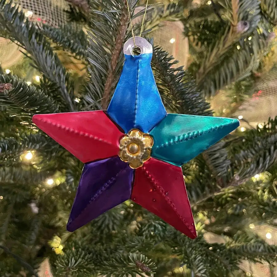 Mexican Hand-Painted Tin Christmas Ornaments