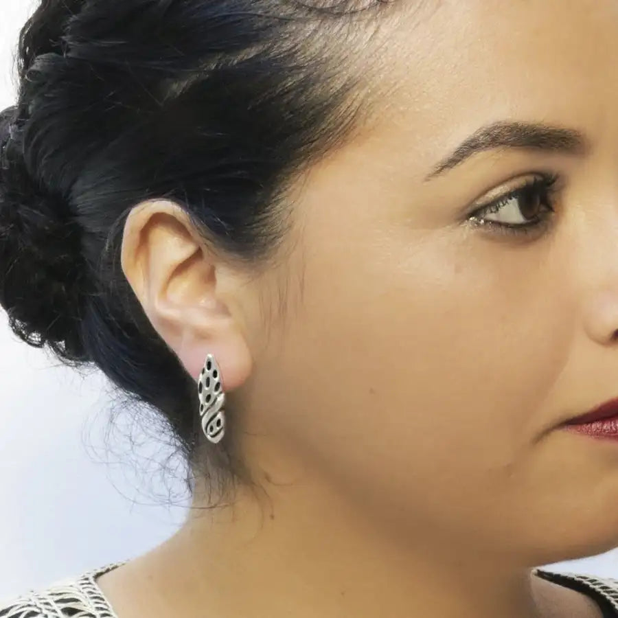 Sterling Silver Cocoon Earrings - Capullo Collection - 1