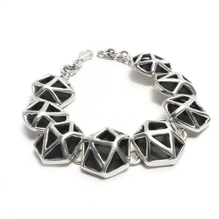 Sterling Silver Geometric Bracelet - Structure Collection - 2