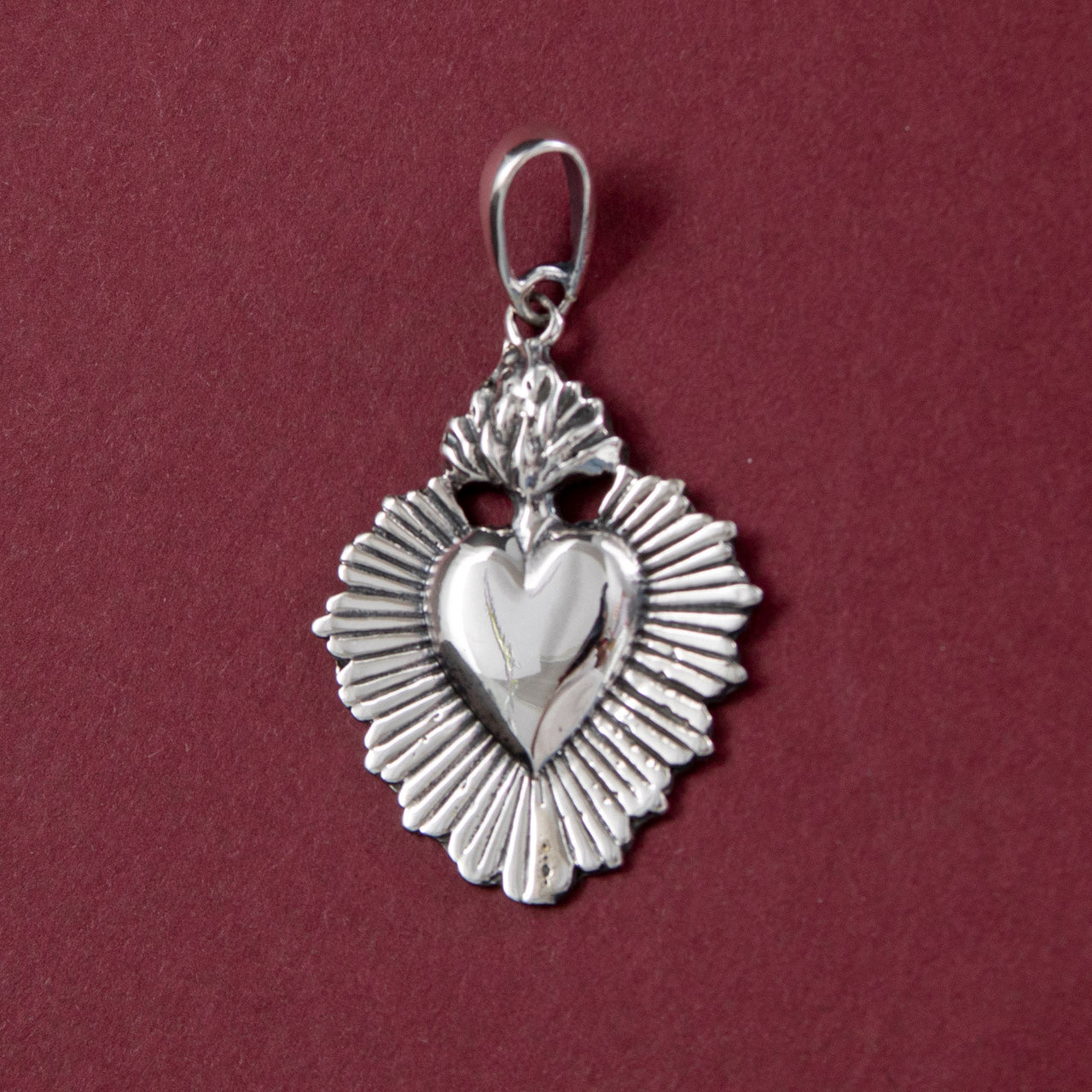 Sterling Silver Sacred Heart Pendant