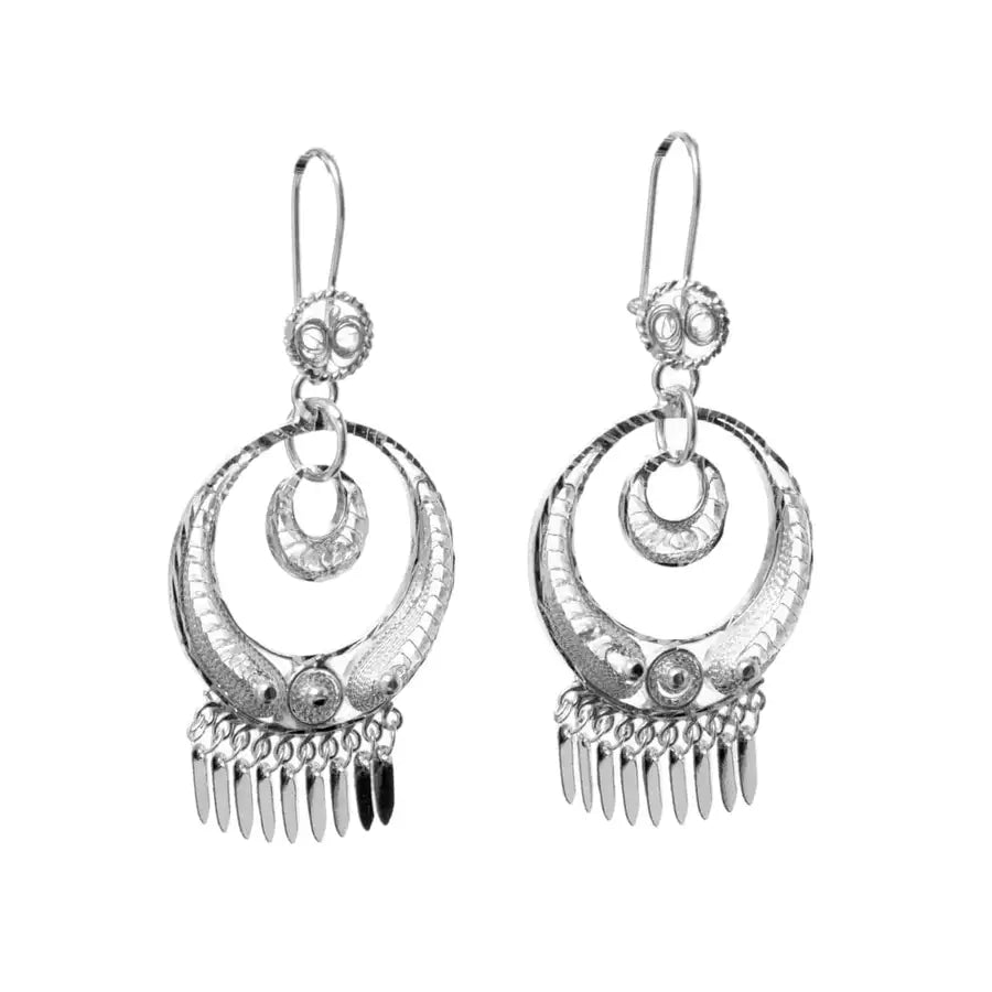 Sterling Silver Folkloric Filigree Earrings - 1