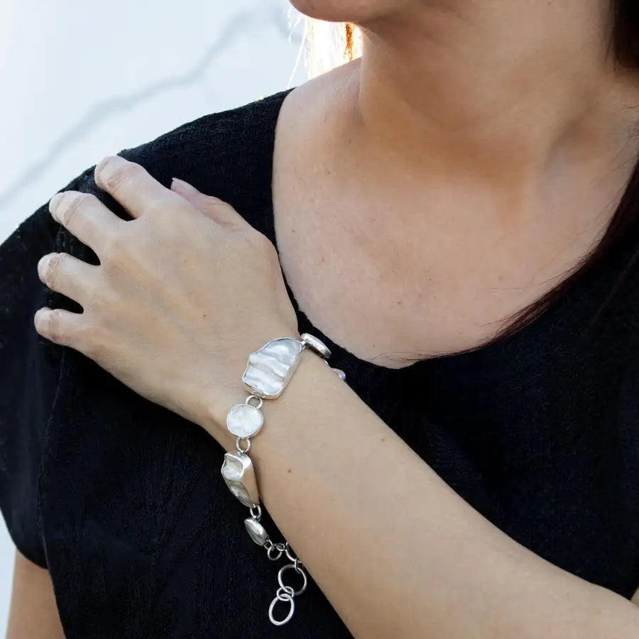 Sterling Silver Mother of Pearl Bracelet