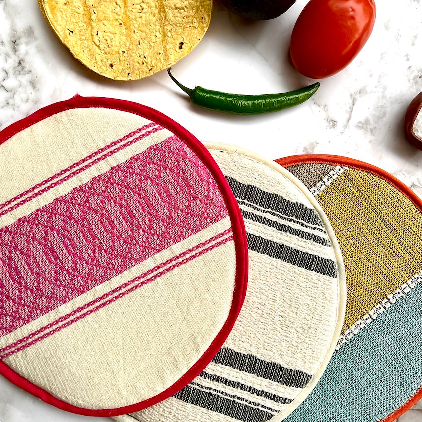 Lolo Mercadito Hand-Embroidered Tortilla Warmers