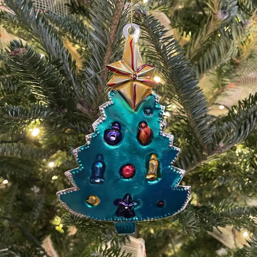 Mexican Hand-Painted Tin Christmas Ornaments