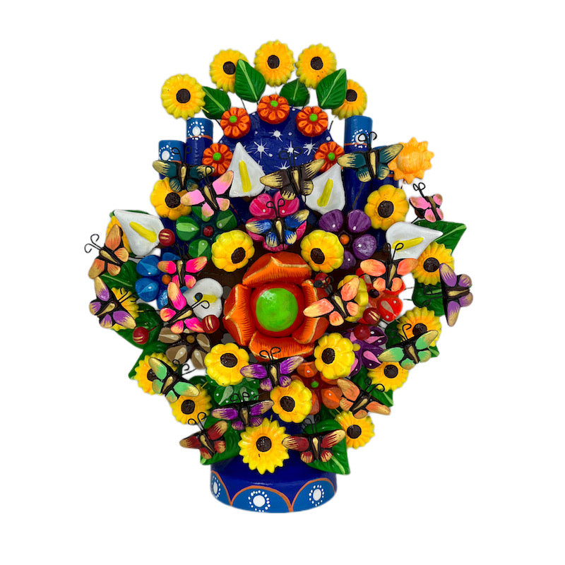 Mexican Tree of Life 1' Clay Sculpture