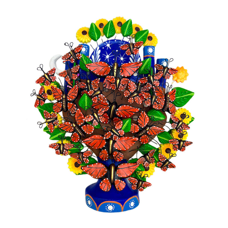 Mexican Tree of Life 1' Clay Sculpture