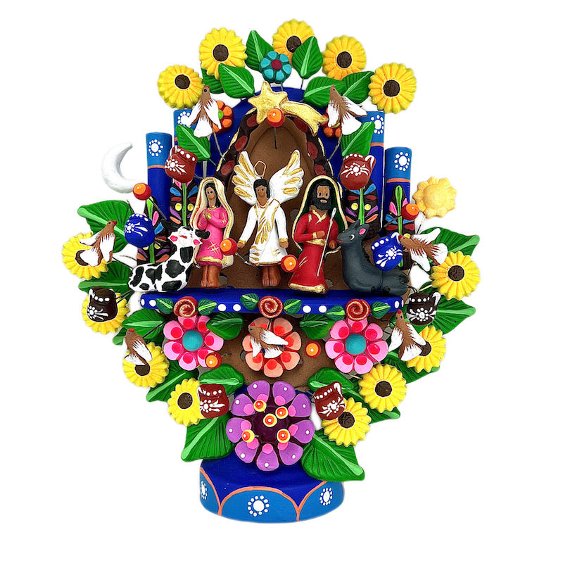 Mexican Tree of Life 1' Clay Sculpture