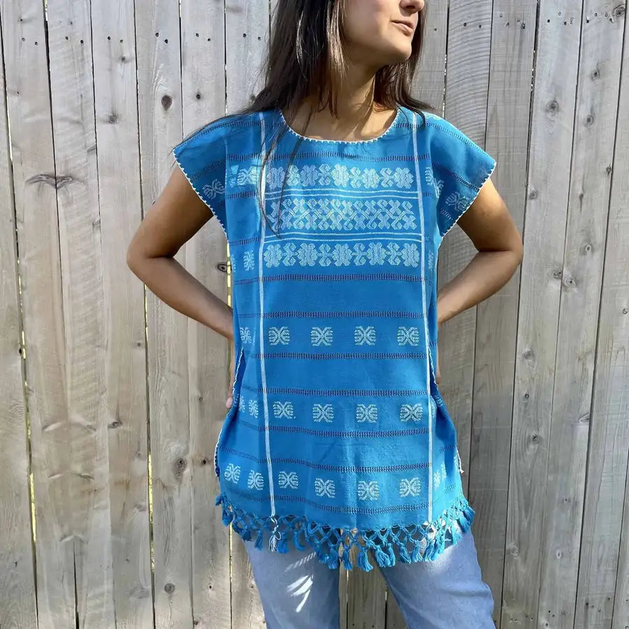 Trenzado Huipil de Telar Blouse