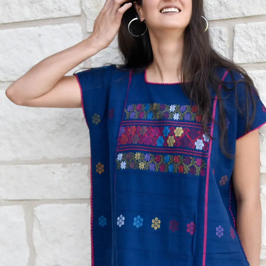 Trenzado Long Huipil de Telar Dress