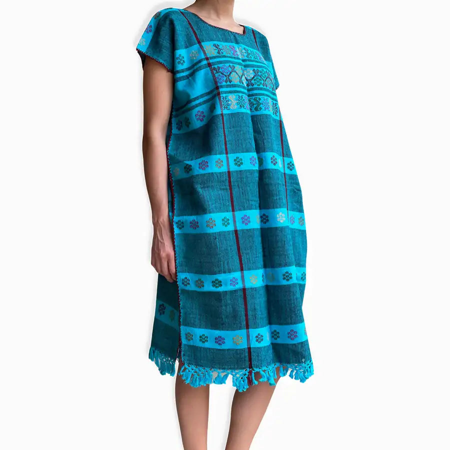 Trenzado Long Huipil de Telar Dress - 1