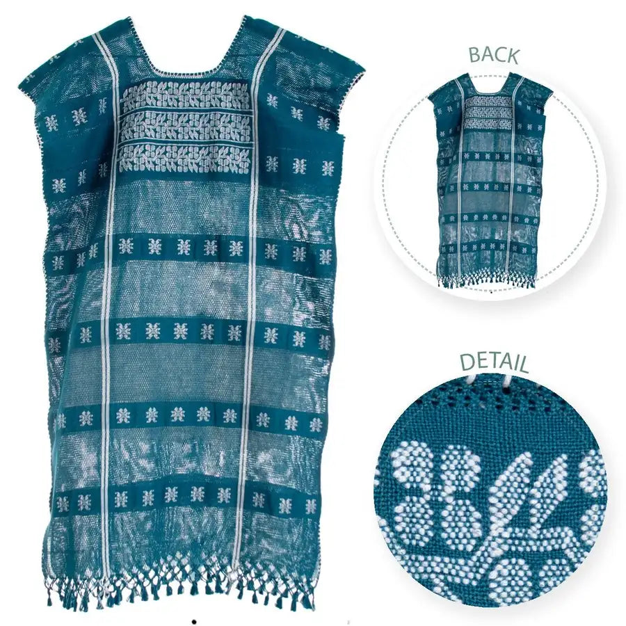 Trenzado Long Huipil de Telar Dress - 12