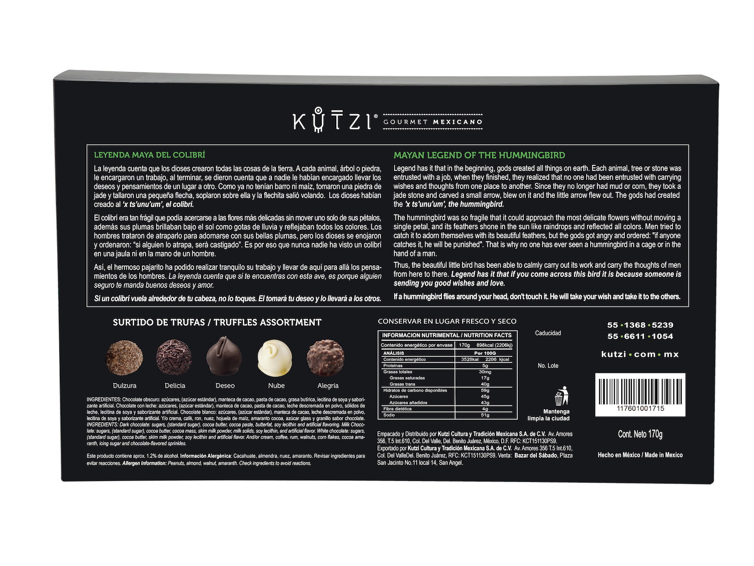 Hummingbird, Assorted Mexican Chocolate Truffle Box