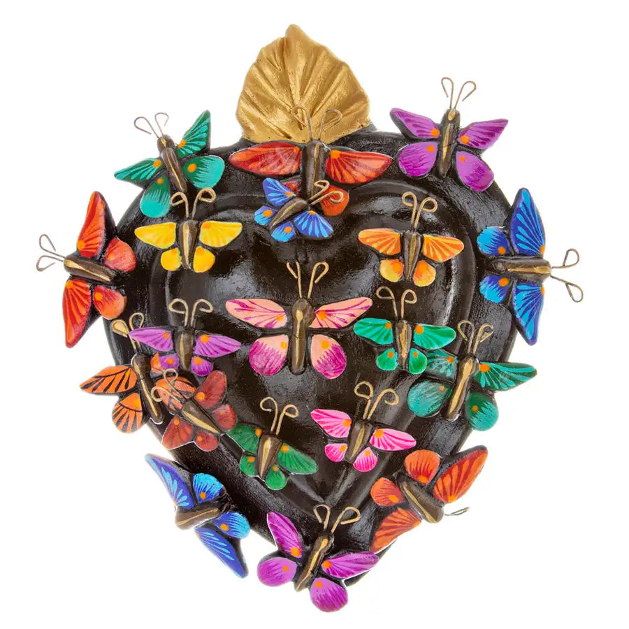 Kaleidoscope Heart - Clay Heart with Butterflies