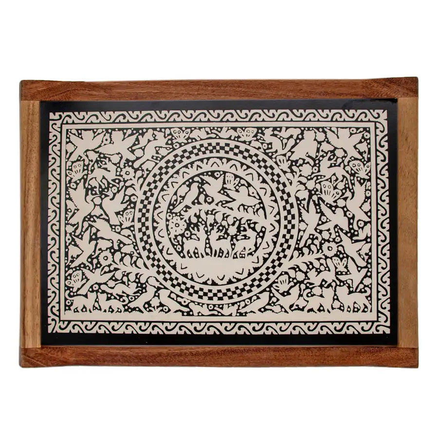 Olinalá Parota Solid Wood Serving Tray