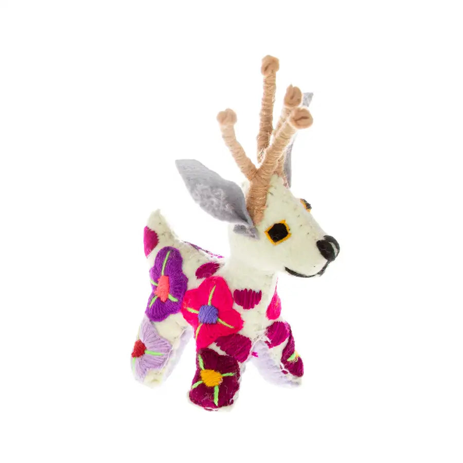 Deer Hand-Embroidered Stuffed Animal - 8