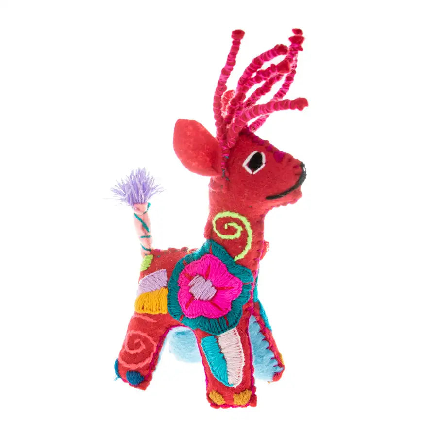 Deer Hand-Embroidered Stuffed Animal - 11