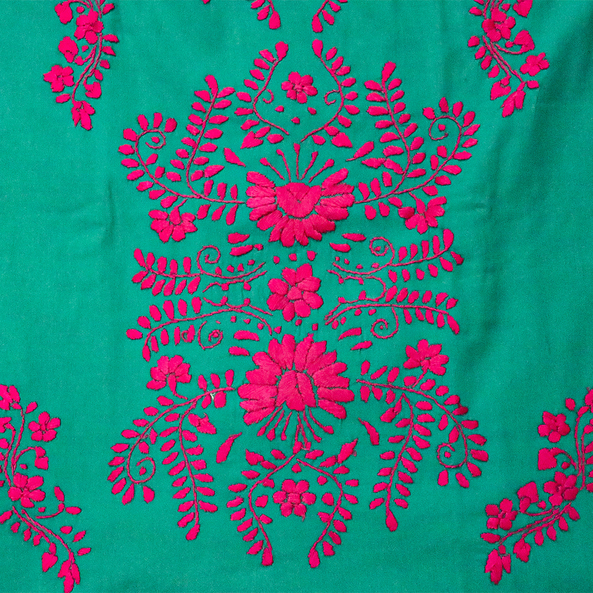 Chilac Floral Embroidered Mexican Long Dress