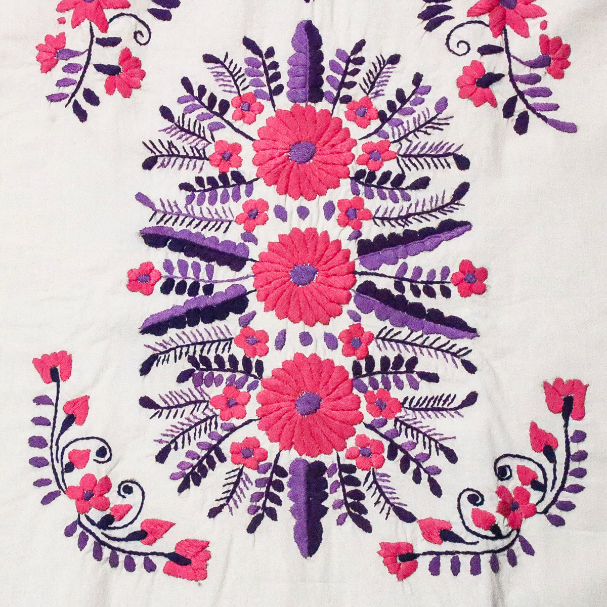 Chilac Floral Embroidered Mexican Long Dress