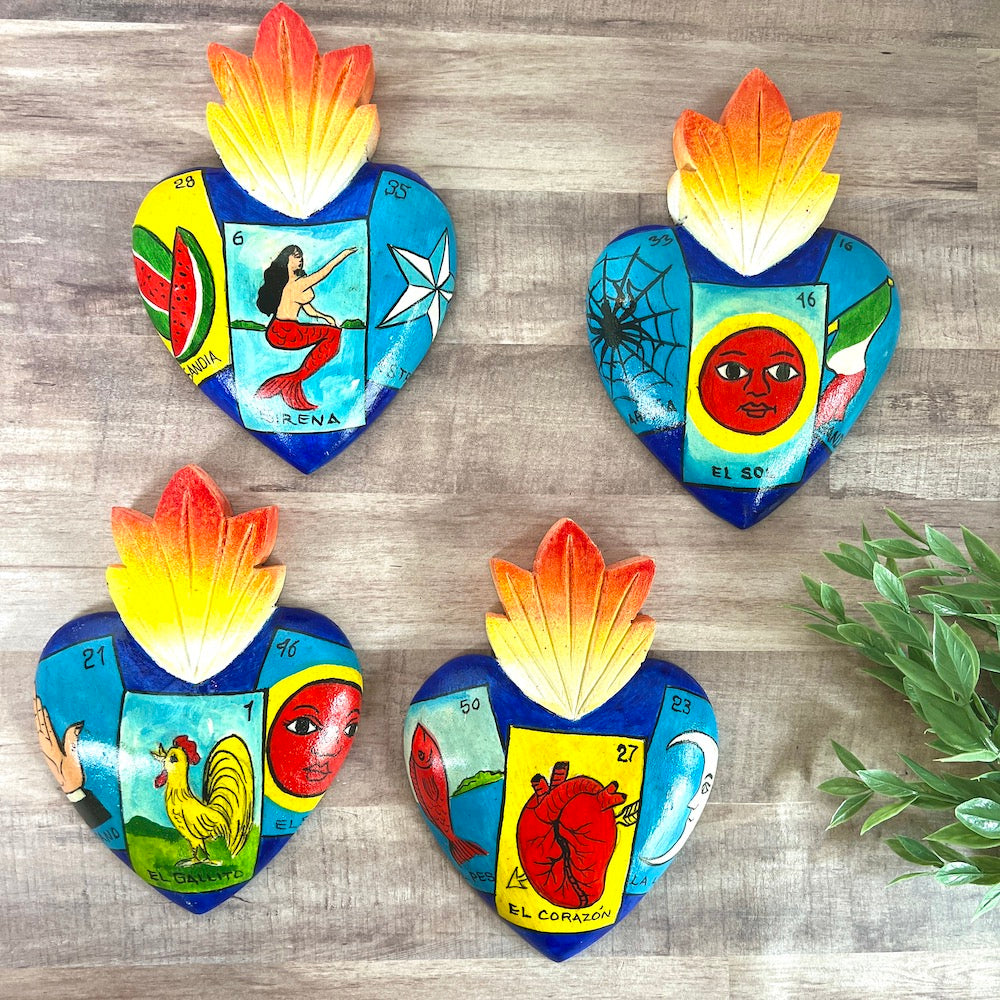 Lotería Wall Art Wooden Heart | Lolo Mexican Mercadito
