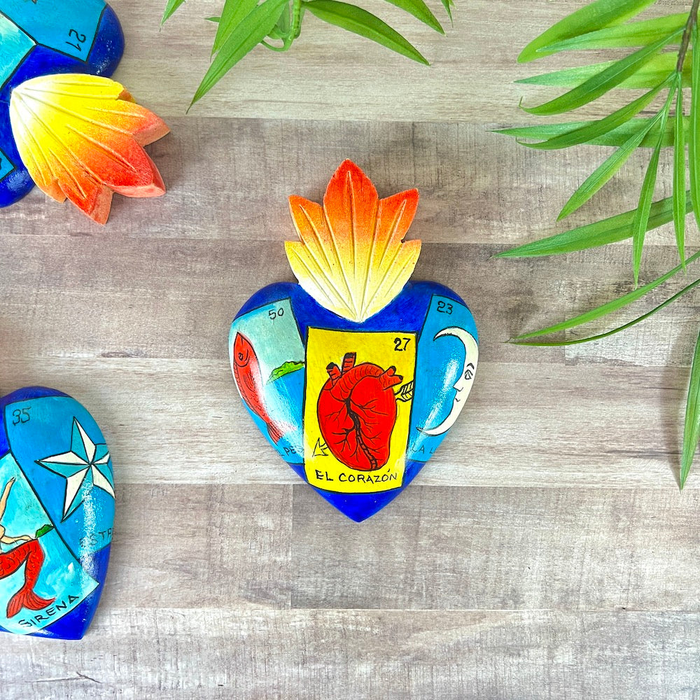 Lotería Wall Art Wooden Heart