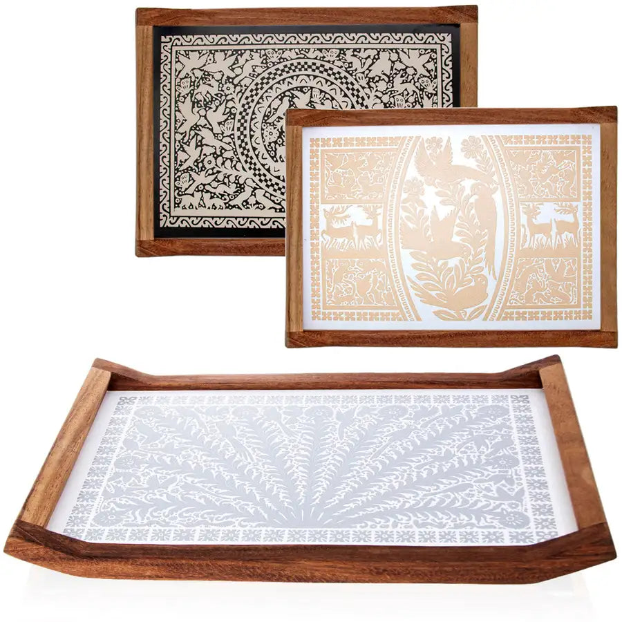 Olinalá Parota Solid Wood Serving Tray (Large)