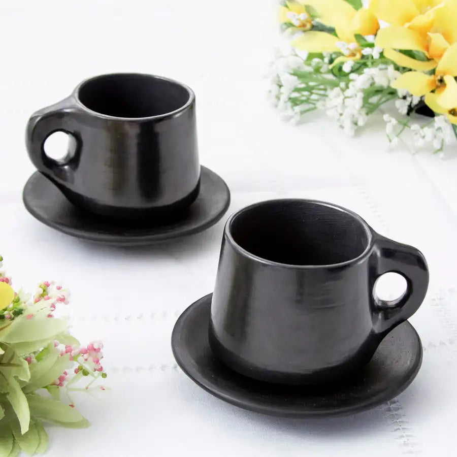 Barro Negro, Black Clay, Espresso Cup with Saucer