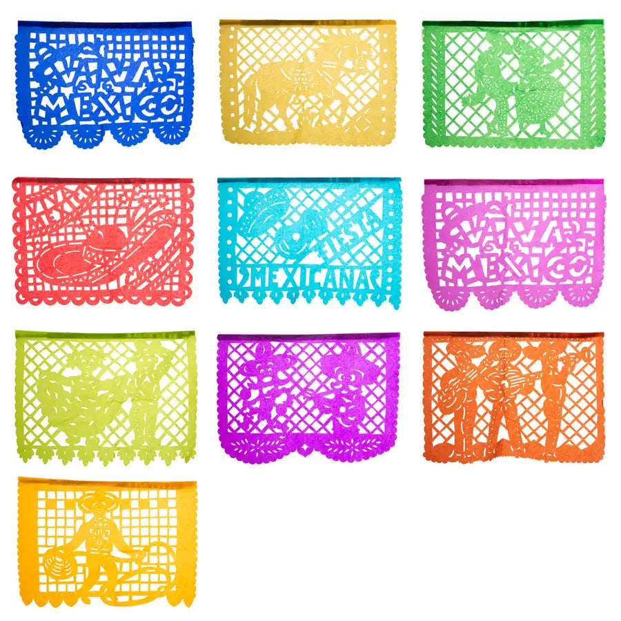 Papel Picado Traditional Banner (10 pieces)