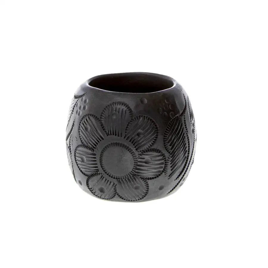 Barro Negro, Black Clay, Carved Shot Glass - 2