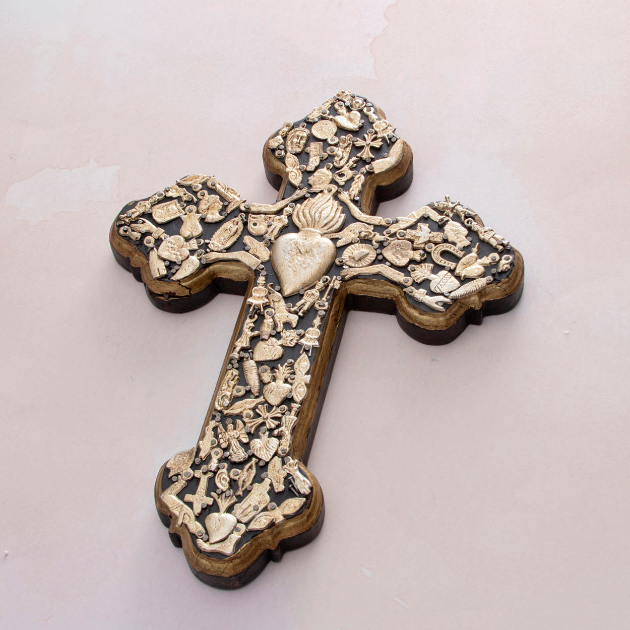 Wooden Wall Cross with Milagritos, Large