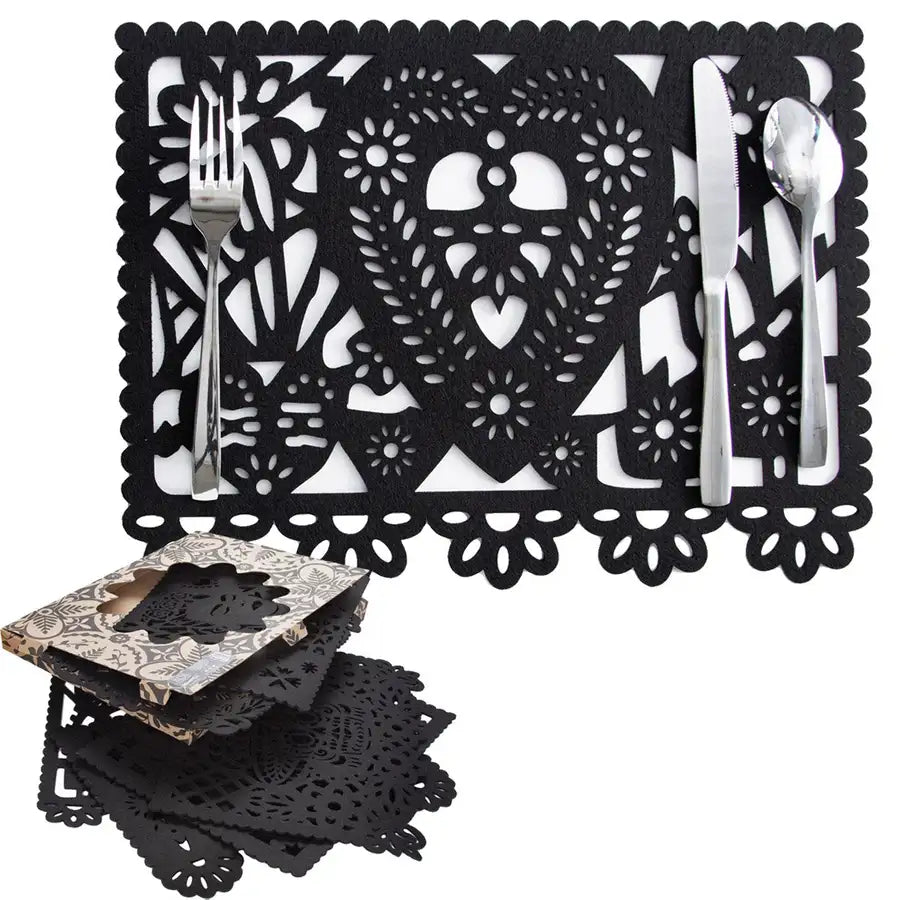 Felt "Papel Picado" Black Placemats