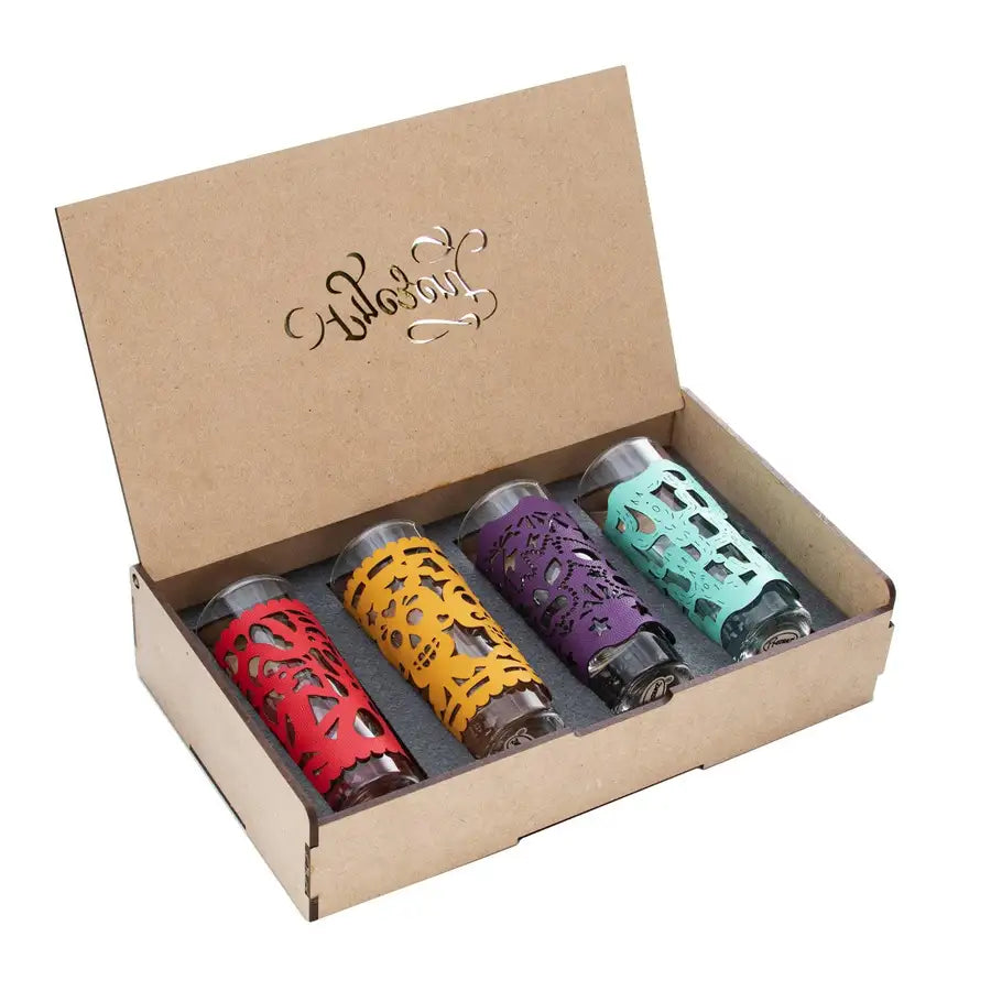 Colorful Faux Leather Cover Tequila Shot Glass - 7